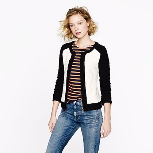 J. Crew Sweaters - JCREW Boucle Cardigan Sweater Jacket Color Block